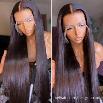 Virgin Brazilian Raw Hair Silk Straight 13x4 Lace Front Hair Wigs Bone Straight Human Hair